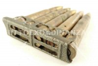 5 CARTUCCE CAL. 303 BRITISH ENFIELD INERTI WW2 + PIASTRINA
