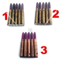 5 CARTUCCE A SALVE INERTI + PIASTRINA MAUSER 8X57 WW2